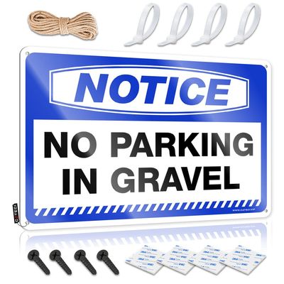 Metal Sign “No Parking In Gravel,” Vintage Bar Decor, Grill Sign, Pool Zone, 30 x 40 cm