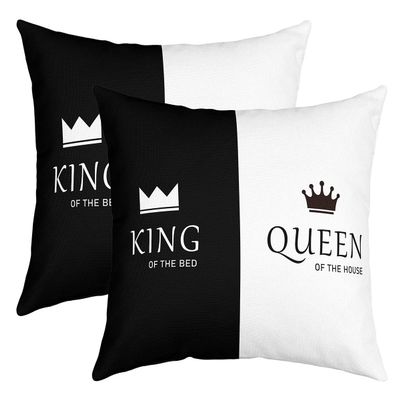 Queen and King Pillow Covers 55 x 55 cm, Set of 2, Decorative Throw Pillowcases
