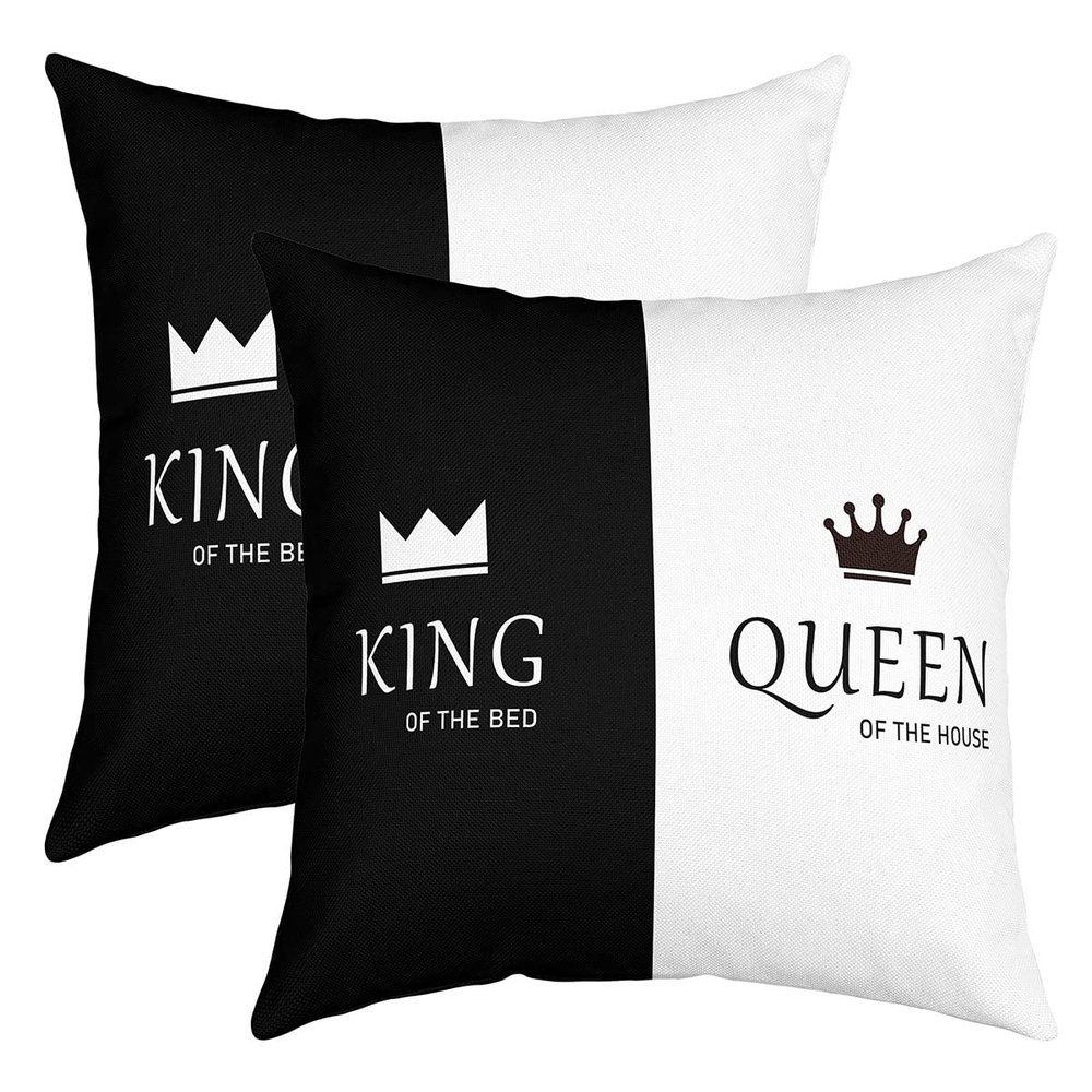 Queen and King Pillow Covers 55 x 55 cm, Set of 2, Decorative Throw Pillowcases