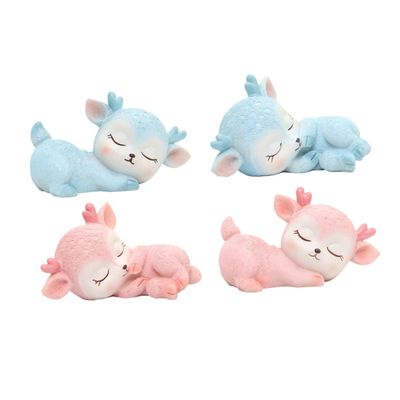 Happyyami Resin Deer Ornaments, 4-Piece Set