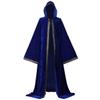 Unisex Full-Length Hooded Velvet Cape, Blue, 3XL view 1