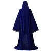 Unisex Full-Length Hooded Velvet Cape, Blue, 3XL view 2