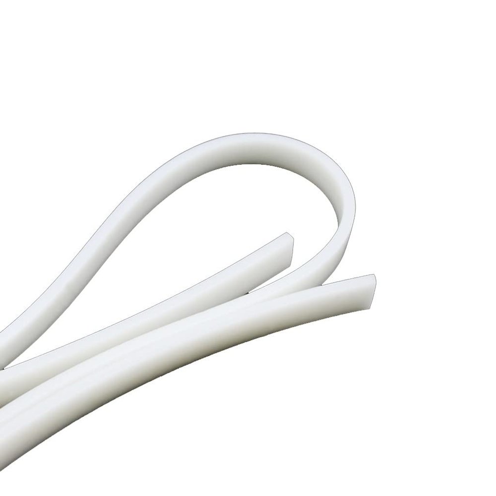 1 m Solid Silicone Sealing Strip, White Square Rubber, 20 × 30 mm