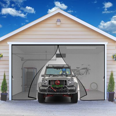 CGUOZI Magnetic Screen Door 115 x 240 cm, Retractable Mesh Curtain for Balcony, Patio and Doors, Black