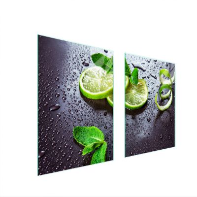DarHaus 2-Piece Glass Stove Cover, 85 x 52 cm, Lime Green