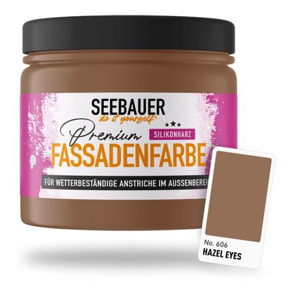 SEEBAUER DIY Silicone Resin Exterior Paint, Brown, 300 ml, No. 606 Hazel Eyes