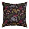 Wild Mushroom Decorative Square Throw Pillow Cover with Autumn Palm Leaves and Cute Snail view 1