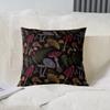 Wild Mushroom Decorative Square Throw Pillow Cover with Autumn Palm Leaves and Cute Snail view 2