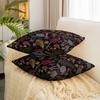 Wild Mushroom Decorative Square Throw Pillow Cover with Autumn Palm Leaves and Cute Snail view 3