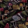 Wild Mushroom Decorative Square Throw Pillow Cover with Autumn Palm Leaves and Cute Snail view 4