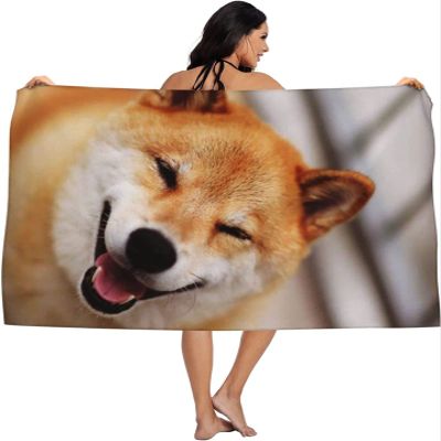 EMENZA Shiba Inu Beach Towel, 80 x 160 cm, Microfiber