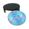 TOPUNY Gold Mermaid-Scale Leather Coasters, 6-Piece Set with Storage Box view 3