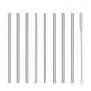 Short Reusable Stainless Steel Cocktail Straws, Silver, 8-Piece Set view 1