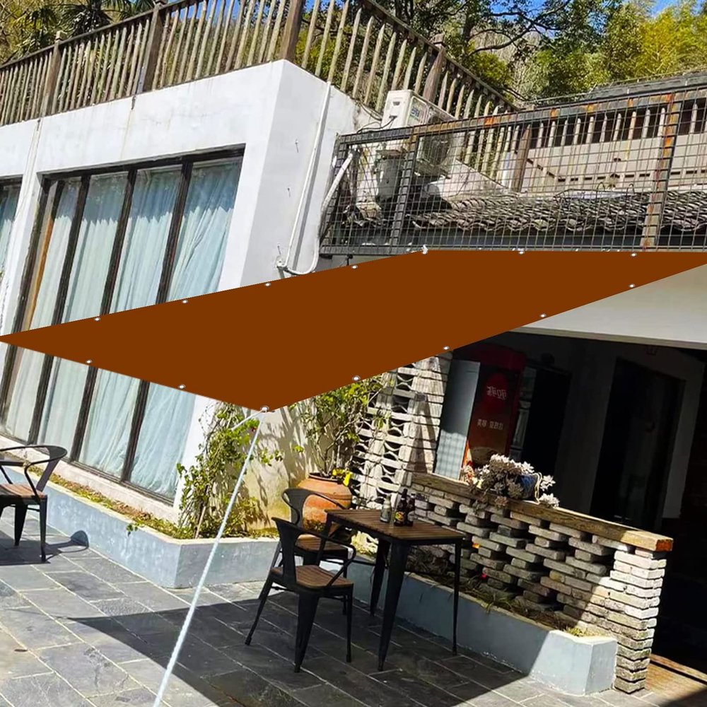 Sun Waterproof Shade Sail 1.8 x 3.4 m, 98% UV Protection, Rust Red