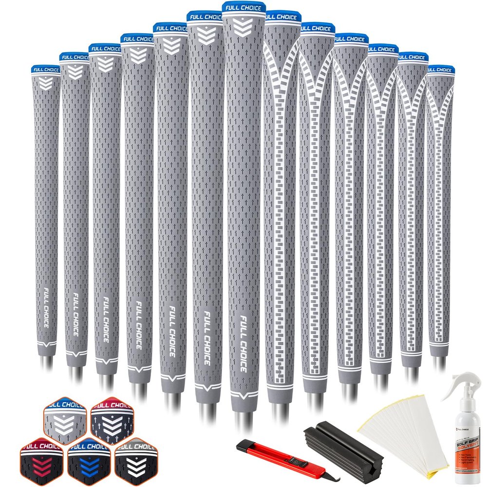 Full Choice Rubber Golf Grips, 13-Piece Set with Installation Kits