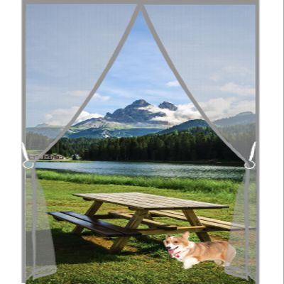 Magnetic Fly Screen Curtain for Patio Door, 170 x 195 cm, Gray