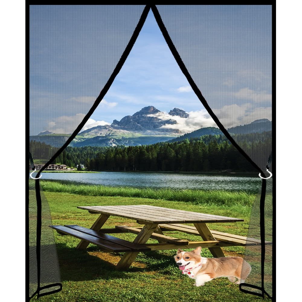 Magnetic Insect Screen Door Curtain, 160 x 185 cm, Black