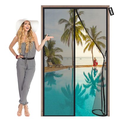 Magnetic Insect Screen Door, 270 x 285 cm, Black