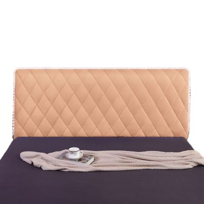 YOPOIY Stretch Polyester Headboard Cover, Solid-Color Slipcover for Full/Queen/King Beds, Dark Yellow, 120 cm/47 in