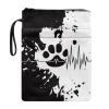 COEQINE Black and White Book Sleeve with Zipper and Cute Paw Pattern view 1