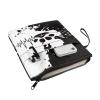 COEQINE Black and White Book Sleeve with Zipper and Cute Paw Pattern view 3