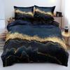DXHOME Gold Marble Bedding Set 155 x 200 cm, Black and Gold Reversible 3D Microfiber view 1