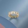 YAHOYA Luxury Square Natural Zircon Ring for Women, 14K Gold-Plated Bridal Wedding Ring, Austrian Crystal Jewelry Gift view 2
