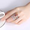 YAHOYA Luxury Square Natural Zircon Ring for Women, 14K Gold-Plated Bridal Wedding Ring, Austrian Crystal Jewelry Gift view 4