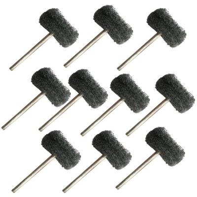 10-Piece 1-Inch (25 mm) Cotton Abrasive Disc Set, Wool Felt Polishing Brushes with 1/8-Inch Shank, P400 Scouring Pads