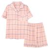 Women's Short Pajama Set, Cherry Blossom Pink, XL view 1