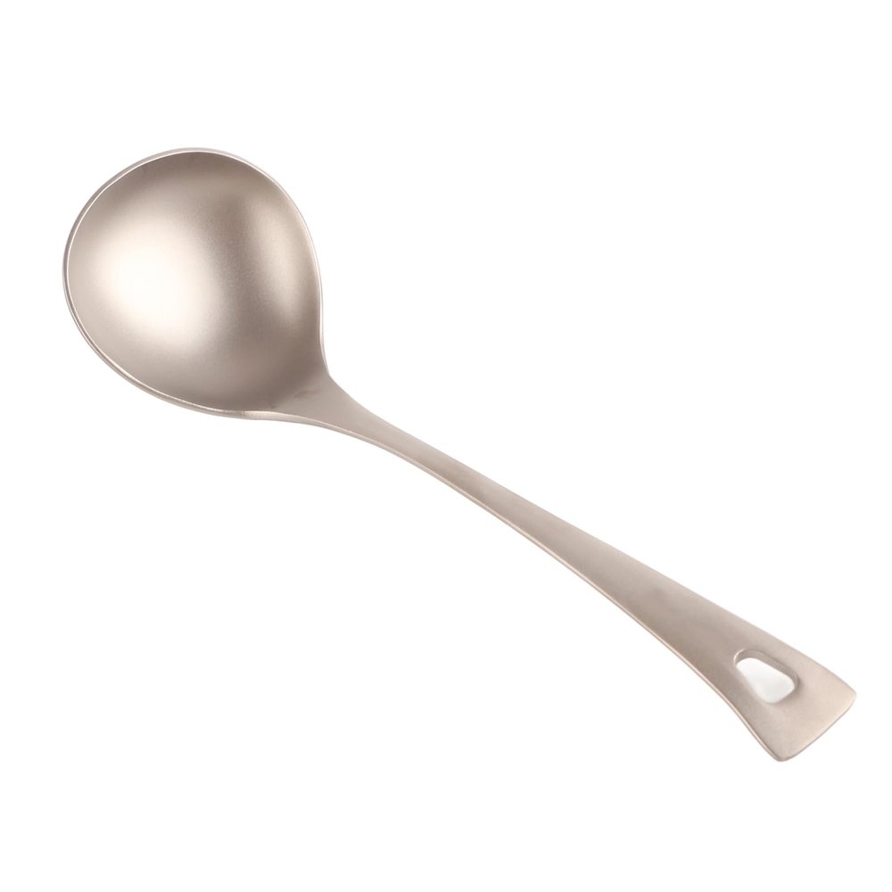 7.9-Inch Titanium Soup Spoon with Long Handle and Large Bowl