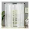Homxi Sheer Curtains, 2-Piece Set, 40 x 54 in, White Leaf Pattern view 1