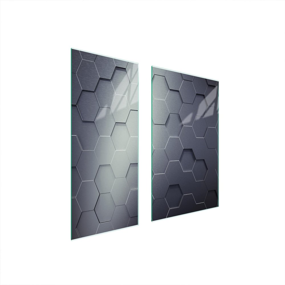 DarHaus 2-Piece Gray Glass Cooktop Cover, 75 x 52 cm