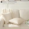 Stellhome 2-Pack Soft Velvet Pillow Covers, 55 x 55 cm, Cream view 4