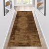 Siunwdiy Brown Abstract Kitchen Runner Rug, Non-Slip, Washable, Customizable, 90 x 340 cm view 1