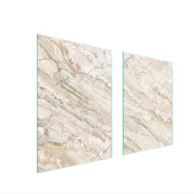 DarHaus 2-Piece Glass Stovetop Covers 85 x 52 cm, Marble Beige