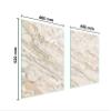 DarHaus 2-Piece Glass Stovetop Covers 85 x 52 cm, Marble Beige view 2