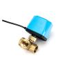 Motorized 3-Way Brass Ball Valve, 24 VDC Normally Open, 1.25 in, 2-Wire view 1