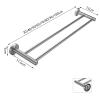 Round Stainless Steel Towel Bar, Brushed Silver Finish, Wall-Mounted, 80 cm view 2