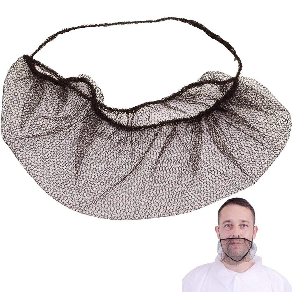 Casiler 100-Pack Disposable Beard Nets, Breathable Black Beard Covers