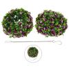 DAZZLEEX Landscaping Grass Ball, Artificial Rose Flowers, Topiary, Hanging Basket, Plant, UV-Stable (Ø 25 cm) view 4