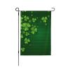 Green Clovers Shamrocks Double-Sided Welcome Fall Garden Flag, 12.5" x 18" view 1