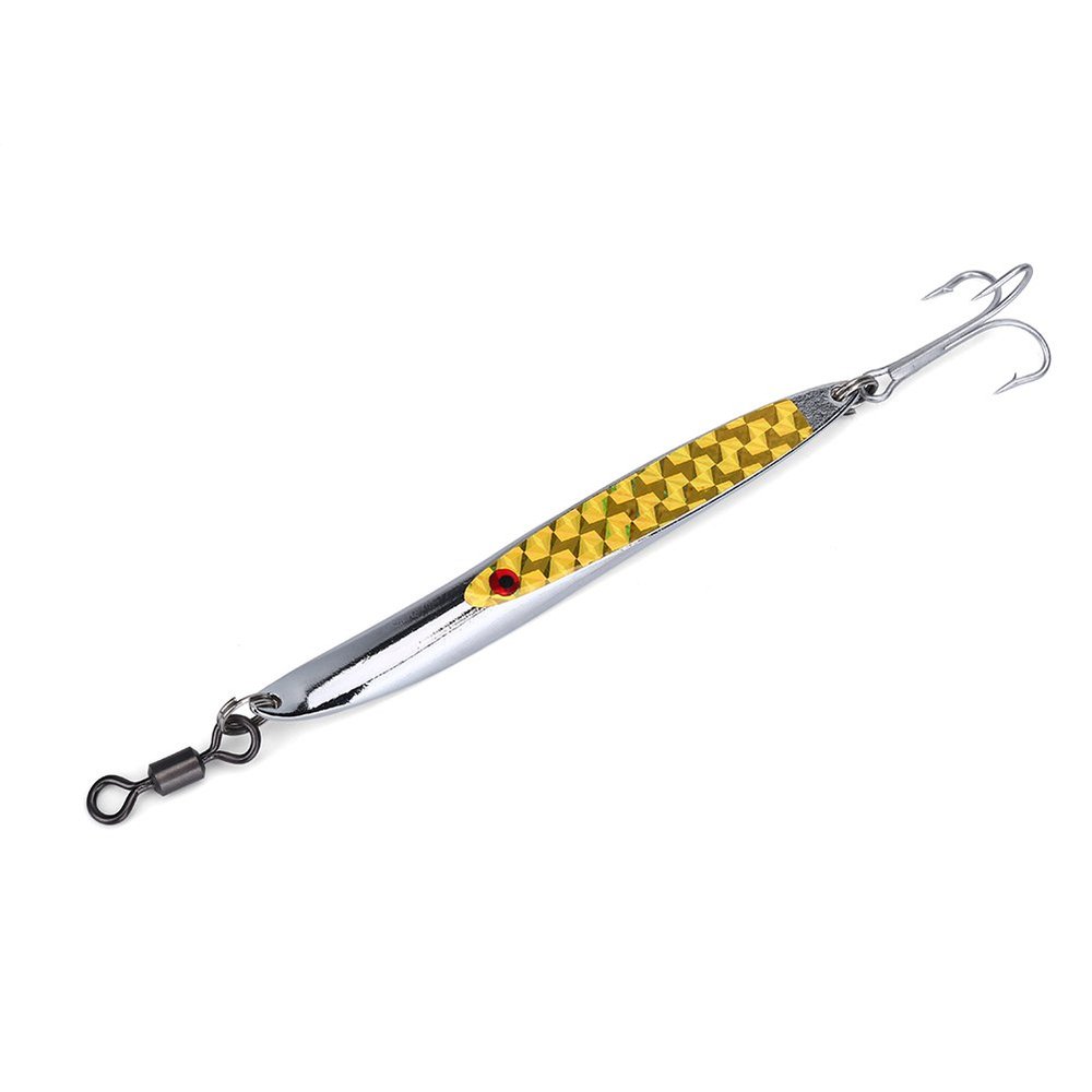 NDNCZDHC Metal Fishing Lure with Hooks and Sequins, 84 g, Yellow