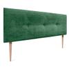 DHOME Upholstered Headboard with Natural Wool Finish and Buttons, Green Wool, 145 x 105 cm (140/135) view 1
