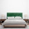 DHOME Upholstered Headboard with Natural Wool Finish and Buttons, Green Wool, 145 x 105 cm (140/135) view 3