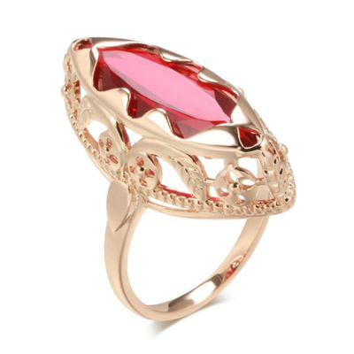 YAHOYA Trend 585 Rose Gold Ring for Women with Natural Horse-Eye Zircon