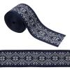 GORGECRAFT 5 Yards 1.9-Inch Vintage Jacquard Ribbon, Ethnic-Style Embroidered Polyester Trim, Navy Blue Diamond Pattern view 1