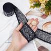 GORGECRAFT 5 Yards 1.9-Inch Vintage Jacquard Ribbon, Ethnic-Style Embroidered Polyester Trim, Navy Blue Diamond Pattern view 3