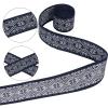 GORGECRAFT 5 Yards 1.9-Inch Vintage Jacquard Ribbon, Ethnic-Style Embroidered Polyester Trim, Navy Blue Diamond Pattern view 4