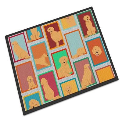 Caroline's Treasures Golden Retriever Doormat, Indoor/Outdoor, Non-Slip, Washable, Low Pile, 18 x 27 in